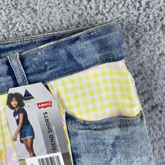 Levi Girlfriend Shorts Girls Size 14 Reg Multi Color Patch NWT - NEW - Picture 4 of 13